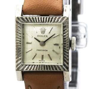 ROLEX Precision White Gold Hand-Winding Ladies Watch 9356 Vintage